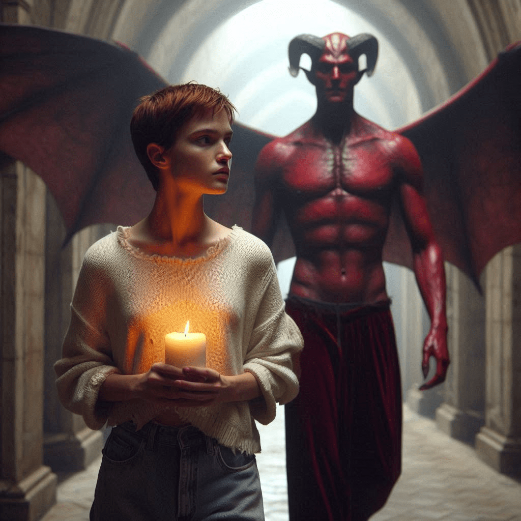 Clothilde et son démon dans le temps du Labyrinthe de Pauline Libersart